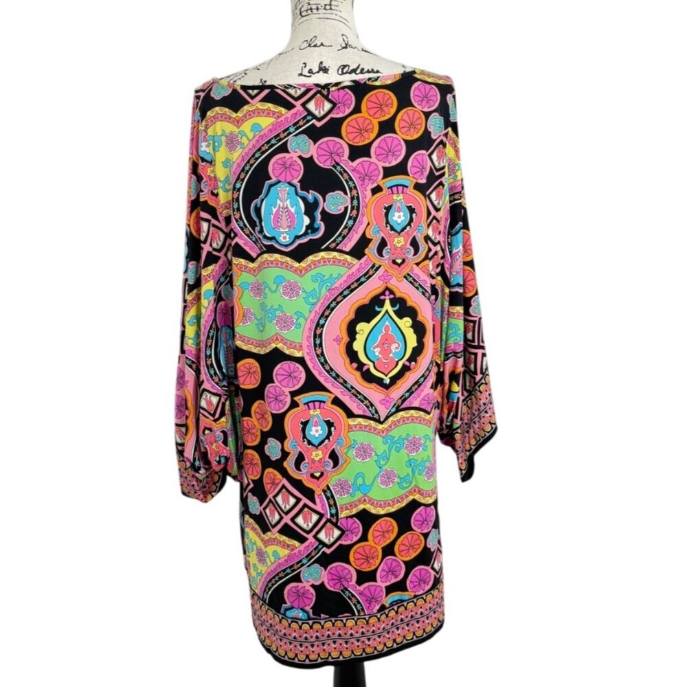 Trina Turk Womens Size M Colorful Tunic Dress With Kimono Sleeves Cover-Up - Picture 3 of 6